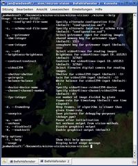 Command line of the MiCRoN microscope vision software