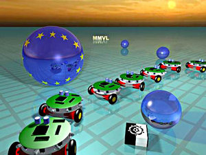 Artist's impression of mobile robots