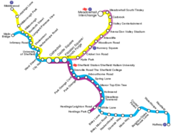 Sheffield Supertram map