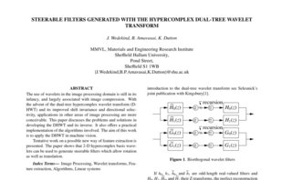 Conference article Steerable filters generated with the hypercomplex dual-tree wavelet transform (https://digitalcommons.shu.ac.uk/mmvl_papers/1/)